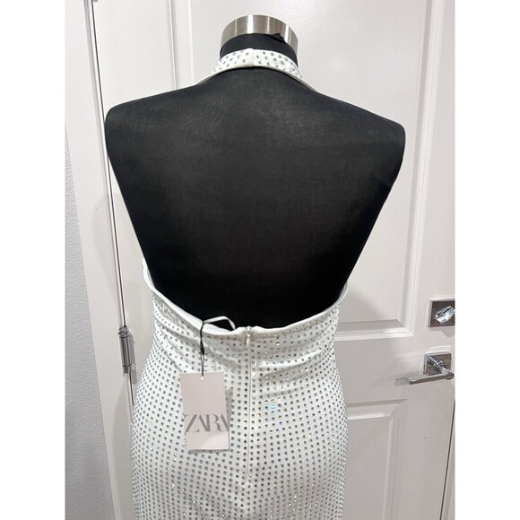 Zara White Halter Midi Dress - Picture 9 of 16